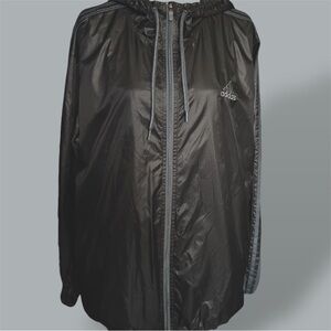 Adidas Black Hooded Windbreaker